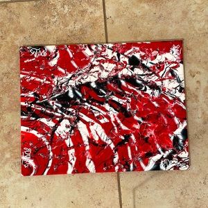 Pour painted rectangular canvas